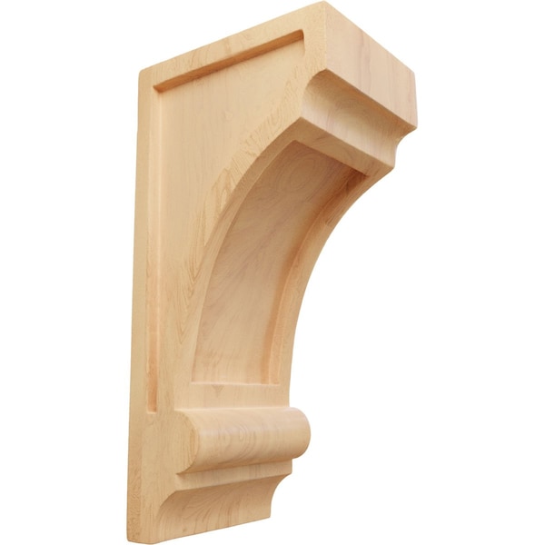 Ekena Millwork 4"W x 5"D x 10"H Diane Recessed Wood Corbel, Red Oak CORW04X05X10DIRO - main